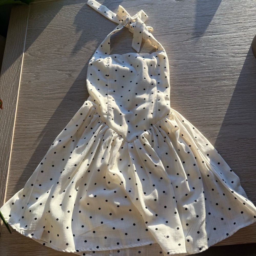 Adorable Polka Dot Halter Dress